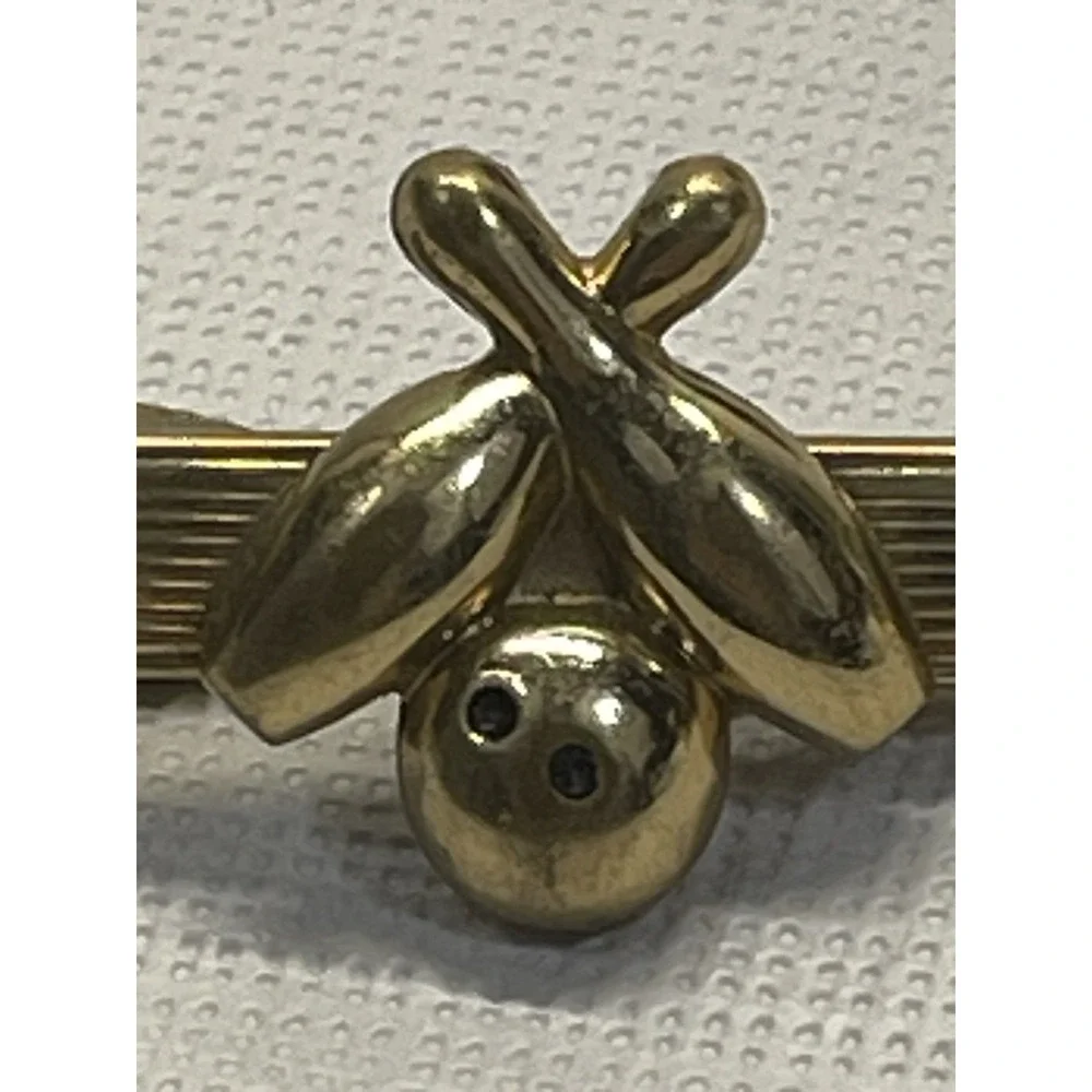 Hickok Bowling Tie Clip Gold Tone Vintage USA Bowling Pins‎